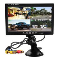 Podofo 7 Inch HD 4 Split Quad Video Displays TFT LCD Rear View Monitor For Car Backup Camera Kit & Home Surveillance Security System