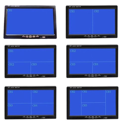  Podofo 7 Inch HD 4 Split Quad Video Displays TFT LCD Rear View Monitor For Car Backup Camera Kit & Home Surveillance Security System