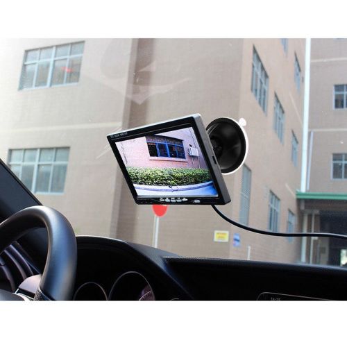  Podofo 7 Inch HD 4 Split Quad Video Displays TFT LCD Rear View Monitor For Car Backup Camera Kit & Home Surveillance Security System