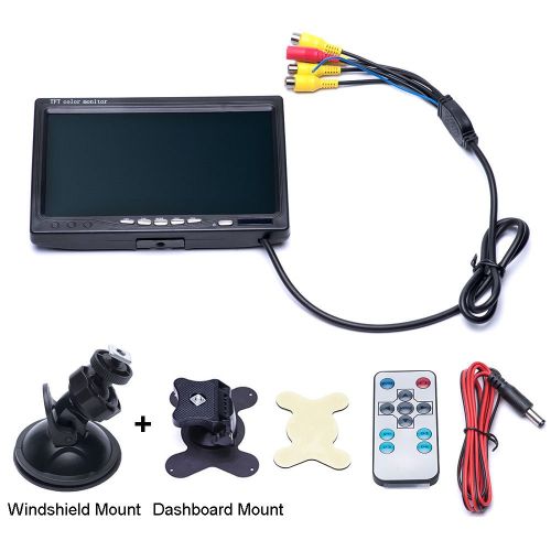  Podofo 7 Inch HD 4 Split Quad Video Displays TFT LCD Rear View Monitor For Car Backup Camera Kit & Home Surveillance Security System