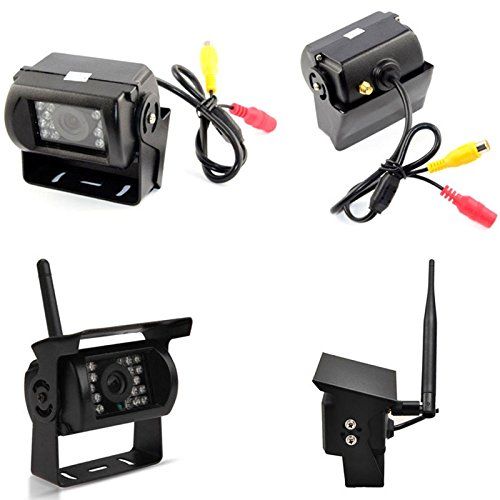  Podofo Wireless Backup Camera System with 7 LCD Color Car Monitor, 4 Rear View Cameras IR Night Vision Waterproof for RV Agricultural Vehicle