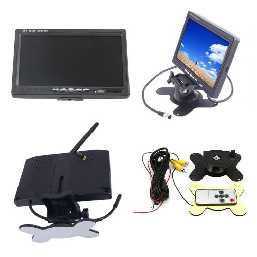  Podofo Wireless Backup Camera System with 7 LCD Color Car Monitor, 4 Rear View Cameras IR Night Vision Waterproof for RV Agricultural Vehicle