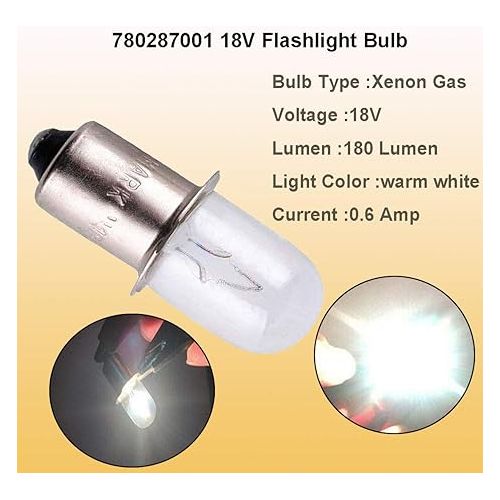  18V Flashlight Bulb 780287001 with Led Upgrade Bulb for Compatible with Ryobi Ridgid Craftsman Black & Decker P704 P703 P700 Replacement LED Conversion Kit