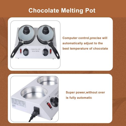  Podoy Chocolate Tempering Machine Aluminum Manual Melter Cylinder Pot for Warming Melting Create Fresh Delicious Desserts Milk Coffee Wine Juice 30℃-80℃ 60Hz