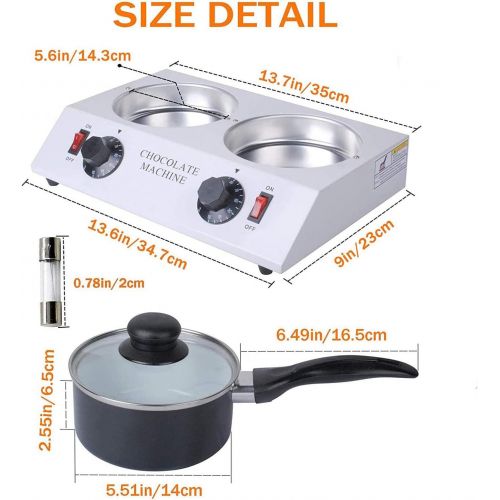  Podoy Chocolate Tempering Machine Aluminum Manual Melter Cylinder Pot for Warming Melting Create Fresh Delicious Desserts Milk Coffee Wine Juice 30℃-80℃ 60Hz