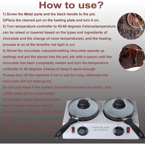  Podoy Chocolate Tempering Machine Aluminum Manual Melter Cylinder Pot for Warming Melting Create Fresh Delicious Desserts Milk Coffee Wine Juice 30℃-80℃ 60Hz
