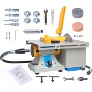 [아마존베스트]Podoy Jewelry Polishing Buffer Machine Bench Lathe Rock Polisher Adjustable Mini Multi Purpose Home for Gem Metal Woodworking Carving Upgraded 110V 350W TM-2