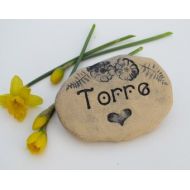 Poemstones Personalized Pet memorial stone burial matker. Small pet gravestone, remembrance gift, sympathy gift. Vintage style garden decoration
