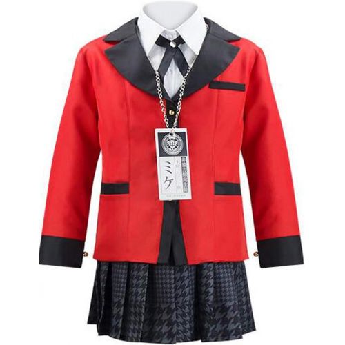  할로윈 용품Poetic Walk Kakegurui Jabami Yumeko Cosplay Costume Rabbit Jacket Outfit Halloween Kids Set School Uniform