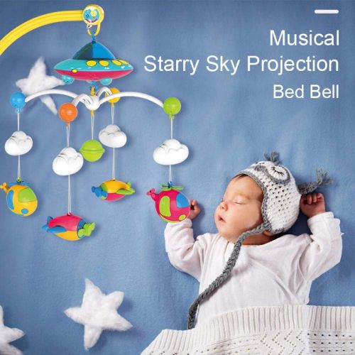  Poetray Haunger Musical Bed Bell Mobile Toys Baby Hanging Bed Toys 0-12 Months Newborn Baby Rattles Toys Gift Mobile Holder for Baby Cot Without Controller