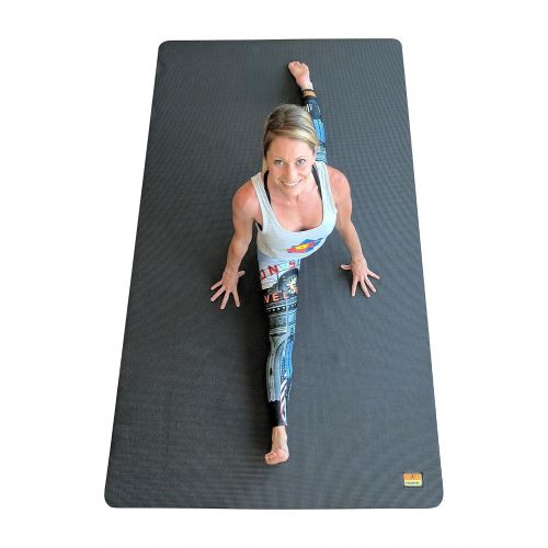  Pogamat Large Yoga Mat and Stretching Mat - 7ft X 4ft x 7mm Thick (84x 48) Anti-Tear Non Slip Exercise Yoga Mats Extra Long 7 ft Memory Foam Yoga Mats for Yoga and Cardio Fitness M