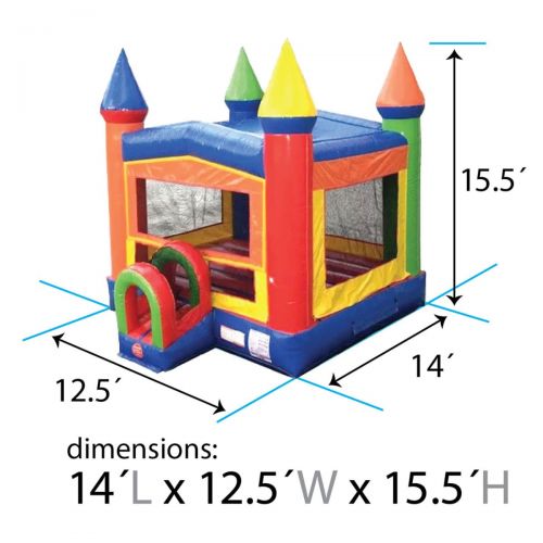  Pogo Bounce House Pogo Rainbow Commercial Inflatable Bounce House with Blower Kids Jumper