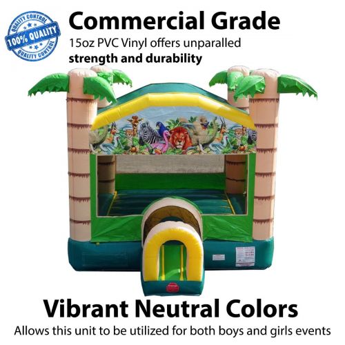  Pogo Bounce House Pogo Tropical Commercial Inflatable Bounce House with Blower Kids Jumper