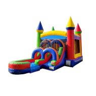 Pogo Bounce House Pogo Rainbow Commercial Kids Jumper Inflatable Bounce House with Blower and Slide