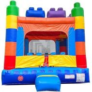 Pogo Bounce House Crossover Building Block Castle Inflatable Bounce (Without Blower) - 13 x 12 x 14.5 Foot - Big Inflatable Bouncer House Castle Unit for Kids - Jumphouse for Toddlers - Outdoor Party
