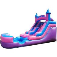 Pogo Bounce House Inflatable Water Slides for Kids (Without Blower) - 21' x 9' x 12' Foot Backyard Inflatable Water Slides with Splash Pool - Pink Princess