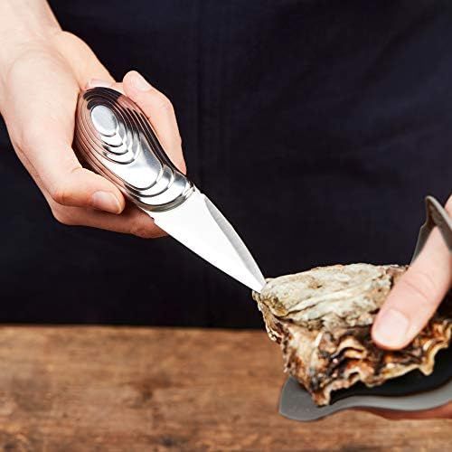  [아마존베스트]A domo pv-kit-0810 Point-Virgule Professional Oyster Knife Handle by Nik Baeyens, Stainless Steel, Silver