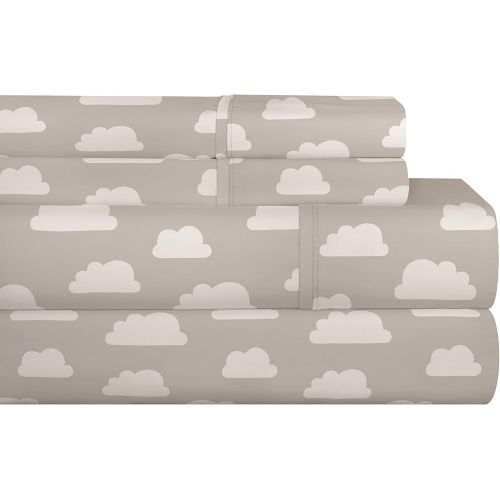  Pointehaven 200GRCLDSSFU Sheet Set, Full, Gray Clouds