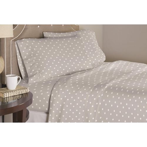  Pointehaven 200GSTARSSTW Sheet Set, Twin, Grey Stars