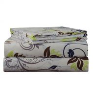 Pointehaven 170 GSM Flannel Sheet Set, Twin, Printed, Spring Ivy