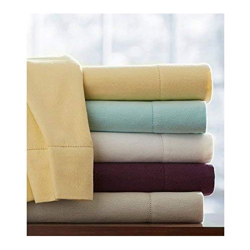  Pointehaven 200 GSM Flannel Sheet Set, Full, Solid, Straw