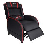 Polar Aurora Gaming Recliner Chair Single Living Room Sofa Recliner PU Leather Recliner Seat (RED)