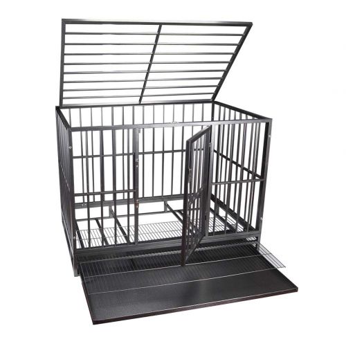  Polar Aurora Heavy Duty Pet Dog Cage Strong Metal Crate Kennel Playpen w/Wheels&Tray