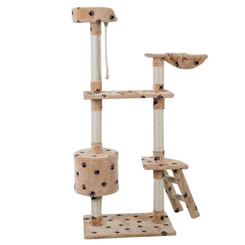  Polar Bear's Pet NEW! 60 Cat Tree Tower Condo Scratcher Furniture Kitten Pet House Hammock Beige Paw