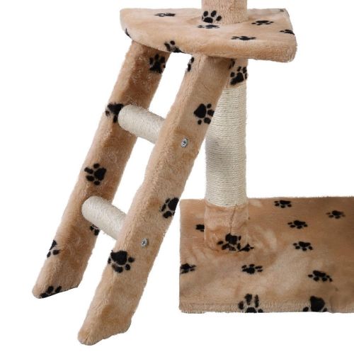  Polar Bear's Pet NEW! 60 Cat Tree Tower Condo Scratcher Furniture Kitten Pet House Hammock Beige Paw