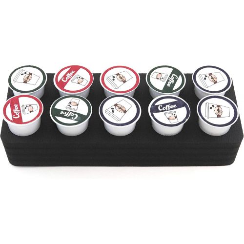  [아마존베스트]Polar Whale Coffee Pod Storage Organizer Tray Drawer Insert for Kitchen Home Office Waterproof 4.5 X 11.75 Inches Holds 10 Compatible with Keurig K-Cup