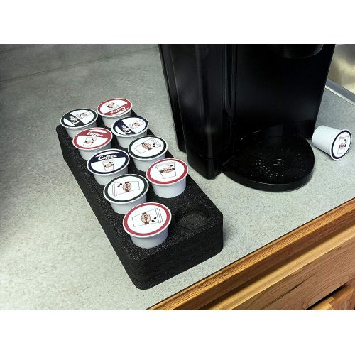 [아마존베스트]Polar Whale Coffee Pod Storage Organizer Tray Drawer Insert for Kitchen Home Office Waterproof 4.5 X 11.75 Inches Holds 10 Compatible with Keurig K-Cup
