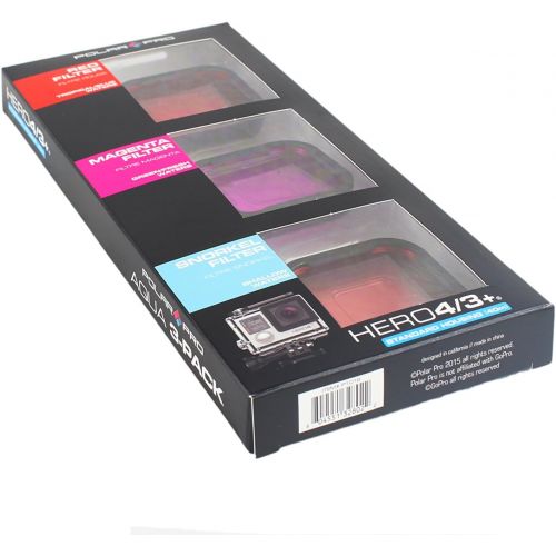  PolarPro Aqua Filter 3-Pack: Red Filter, Magenta, Snorkel Filter-For GoPro Hero4