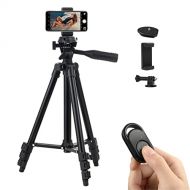 Polarduck Camera Mount Phone Tripod Stand: 42-Inch 106cm Lightweight Travel Tripod for iPhone with Remote & Phone Holder & GoPro Adapter Compatible with iPhone & Android Cell Phone