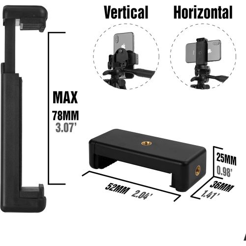  Polarduck Camera Mount Phone Tripod Stand: 51-Inch 130cm Lightweight Travel Tripod for iPhone with Remote & Phone Holder & GoPro Adapter Compatible with iPhone & Android Cell Phone