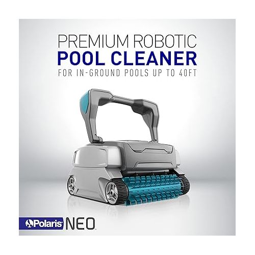  Polaris NEO Robotic Pool Cleaner, Automatic Vacuum for InGround Pools up to 40ft, Wall Climbing Vac w/ Strong Suction