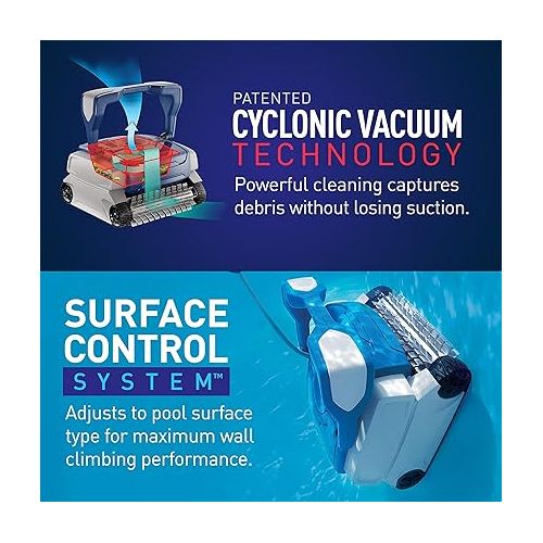  Polaris 8050 Sport Robotic Pool Cleaner, Automatic Vacuum for InGround Pools up to 40ft, Wall Climbing Vac w/ Strong Suction & Easy Access Transparent Lid