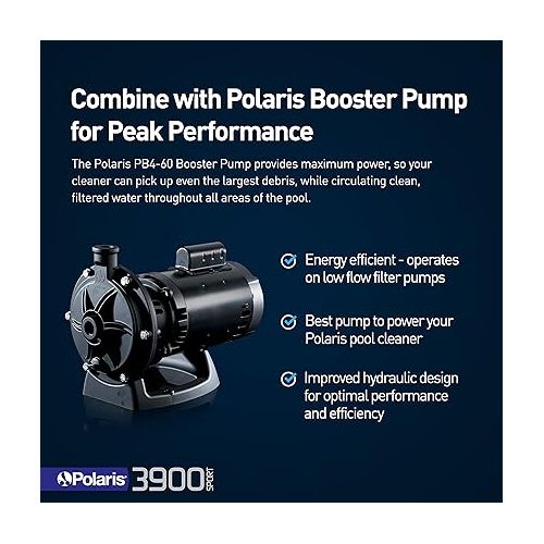  Polaris Vac-Sweep 3900 Sport Pressure Inground Pool Cleaner, Triple Jet Powered, with a Dual Chamber SuperBag for Debris