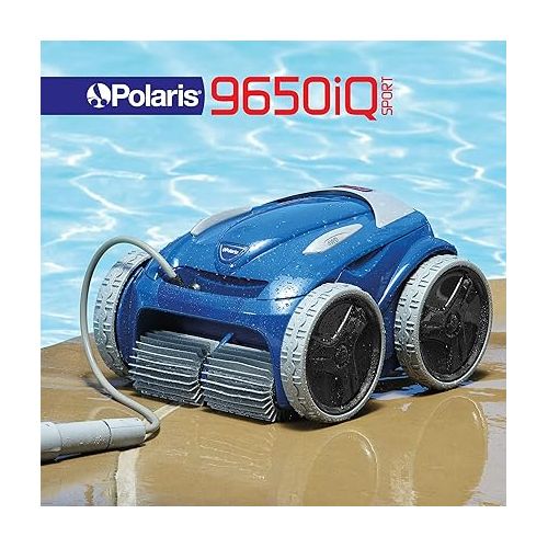  Polaris 9650iQ Sport Robotic Cleaner, Automatic Vacuum for InGround Pools up to 60ft, Smart App, WiFi, Amazon Alexa, 70ft Swivel Cable w/Strong Suction & Easy Access Filter Canister