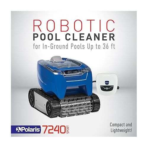  Polaris P724 Robotic Pool Cleaner, Lightweight Energy-Efficient Cleaner Perfect for In-Ground Pools up to 36-Feet, Cleans in as Little as 2.5 Hours