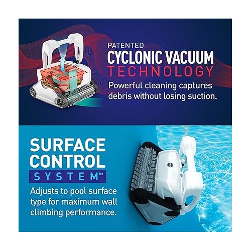  Polaris P825 Sport Robotic Pool Cleaner, Automatic Vacuum for InGround Pools up to 40ft, Wall Climbing Vac w/ Strong Suction & Easy Access Transparent Lid