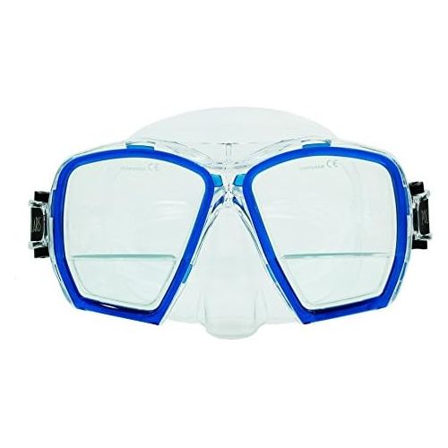  Polaris PLUS Tauchmaske mit integrierten Plus Glasern (blau)