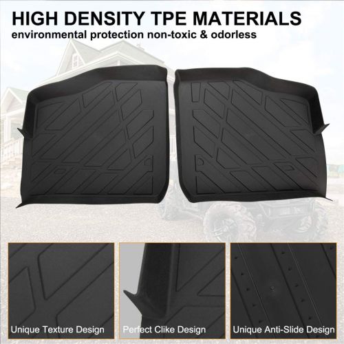  KIWI MASTER Floor Mats Compatible for 2013-2018 Polaris Ranger XP 570 900 & Full-Size Diesel Front Row TPE Floor Liners All Weather Protection Slush Mat Black