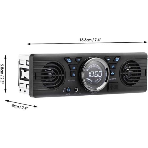  [아마존베스트]PolarLander Universal 1 Din 12V in-Dash Car Radio Audio Player Built-in 2 Speaker Stereo FM Support Bluetooth with USB/TF Card Port