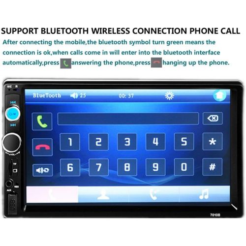  PolarLander 2 DIN 7 Inch LCD Touch Screen Car Radio Player Support Bluetooth Hands Free 1080P Movie Rear View Camera