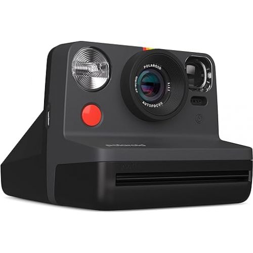 폴라로이드 Polaroid Now 2nd Generation I-Type Instant Camera + Film Bundle - Now Black Camera + 16 Color Photos (6248)- Black