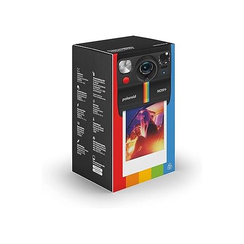 폴라로이드 Polaroid Now+ Generation 2 - Camera + Film Bundle (16 Photos Included) - Black - Bluetooth Connected App Controlled Instant Film Camera-6250