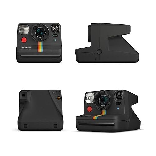 폴라로이드 Polaroid Now+ Black (9061) - Bluetooth Connected I-Type Instant Film Camera with Bonus Lens Filter Set