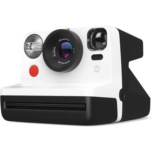 폴라로이드 Polaroid Now 2nd Generation I-Type Instant Film Camera Black & White, Polaroid Color Film for I-Type, Black Album, Gift Bundle