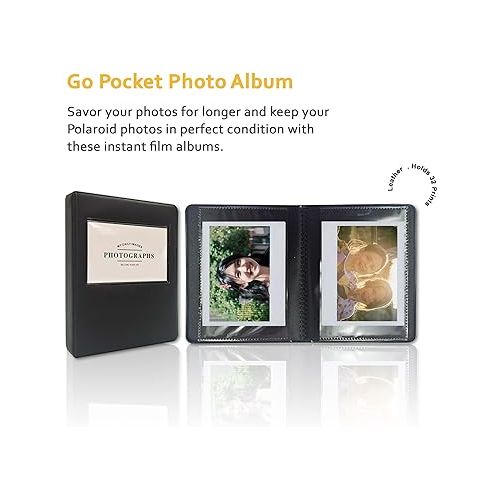 폴라로이드 Polaroid Now 2nd Generation I-Type Instant Film Camera Black & White, Polaroid Color Film for I-Type, Black Album, Gift Bundle