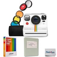 Polaroid Now+ 2nd Generation I-Type Instant Film Bluetooth Connected App Controlled Camera + Polaroid Color Film for I-Type + Photo Album (White)